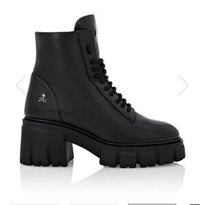 PHILIPP PLEIN
Leather Boots with shearling inside Iconic Plein